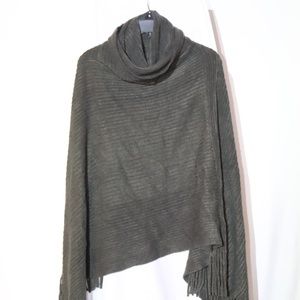 Forest Green Asymmetrical Cowl Poncho